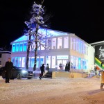 Facebook house at night, WEF 2016
